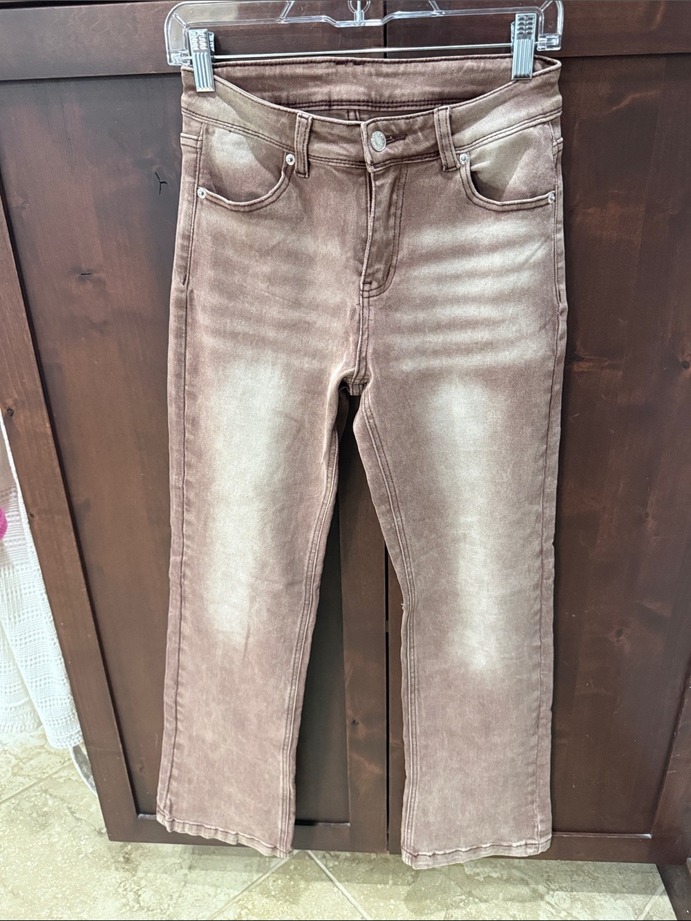 Amazon Women’s Straight-Leg Jeans in Faded Brown